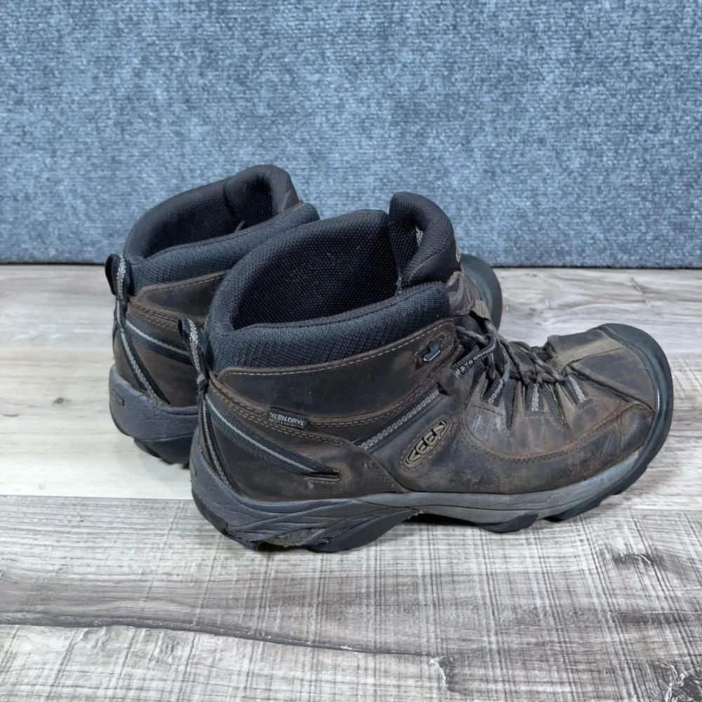 KEEN Targhee II Mid Waterproof Hiking Boots Mens 11 Wide Leather Brown